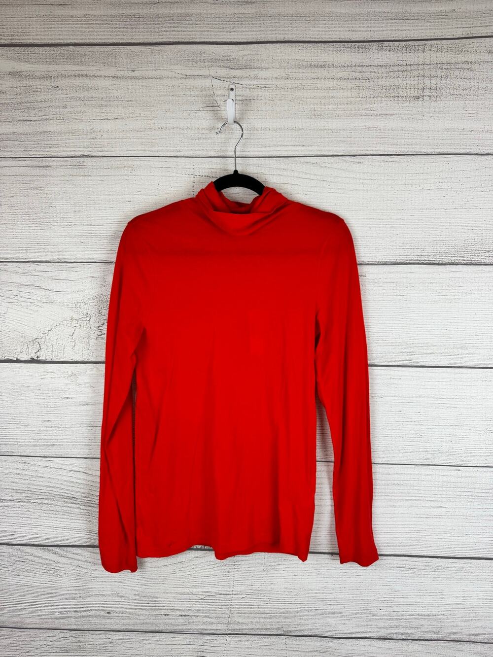 J.Crew Women's Red Lightweight Tissue Turtleneck Long Sleeve Top Size Medium